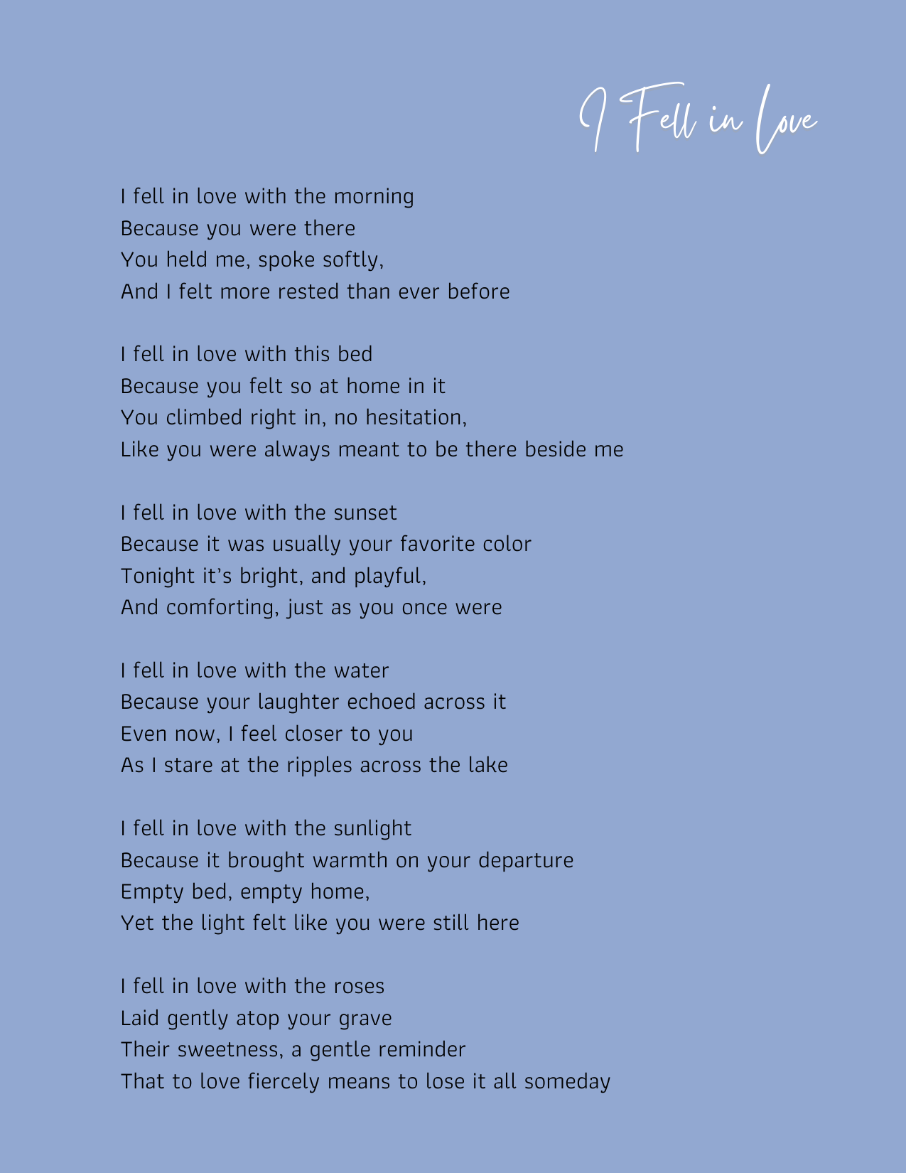 "I Fell in Love" Poem