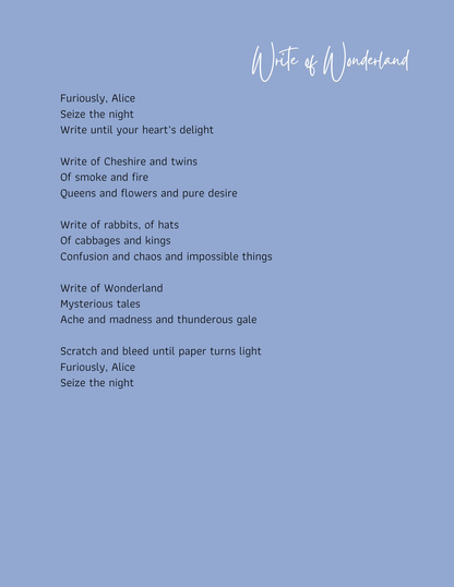 "Write of Wonderland" Poem