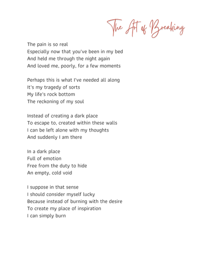 "The Art of Breaking" Poem