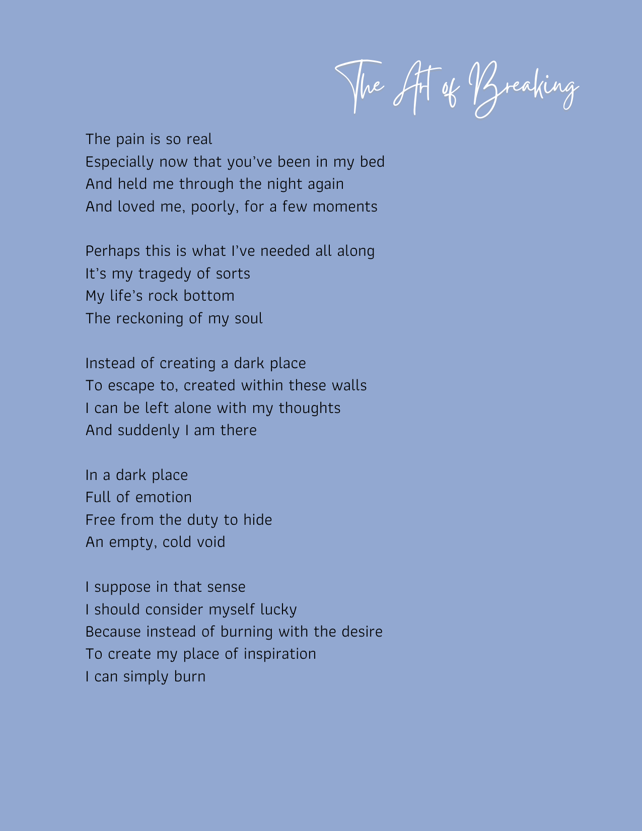 "The Art of Breaking" Poem