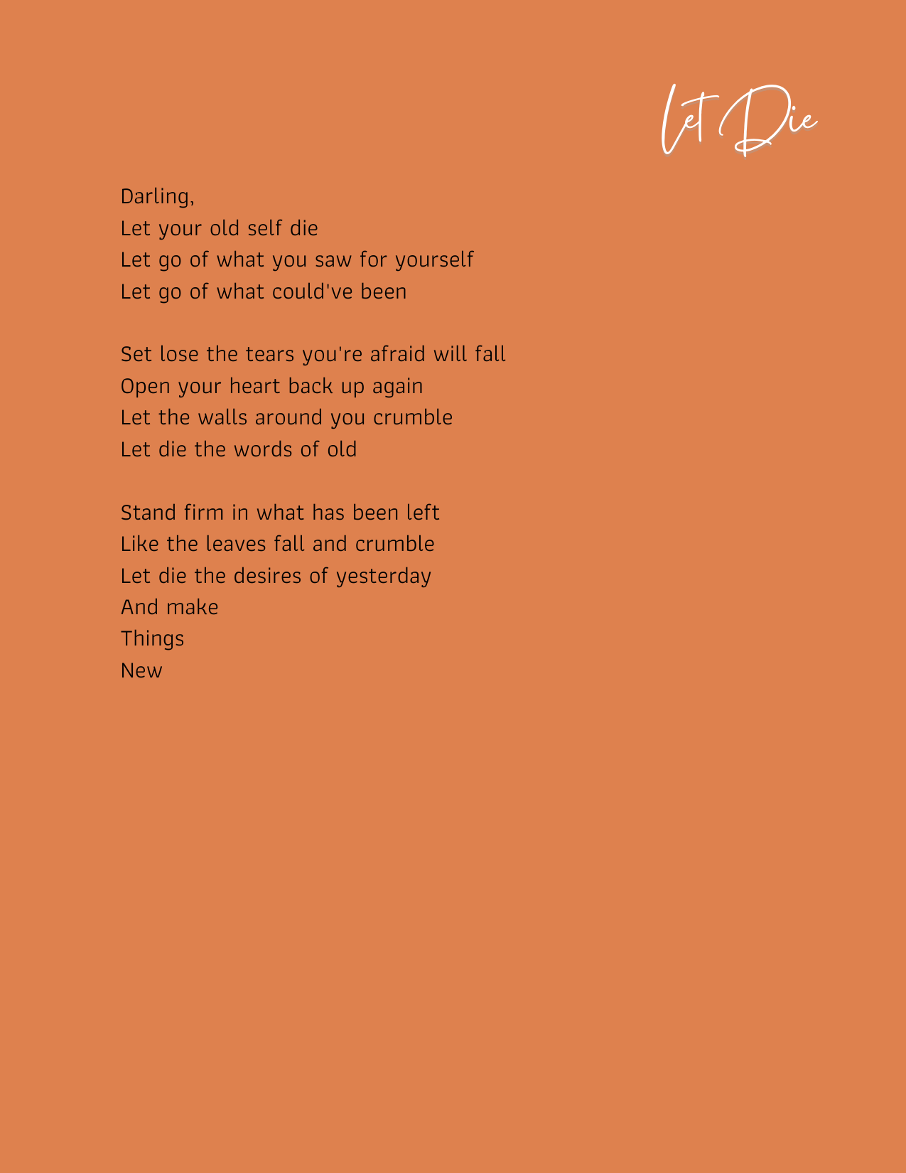 "Let Die" Poem