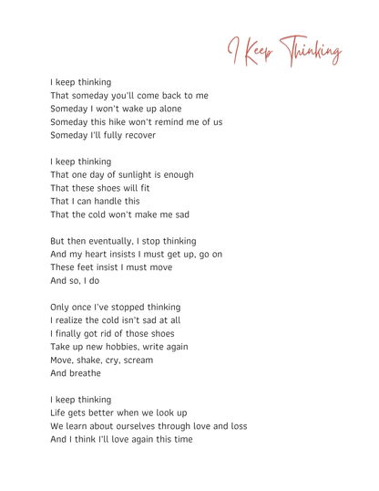 "I Keep Thinking" Poem